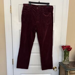 Mother Burgundy Corduroy Pants look fantastic. 33.